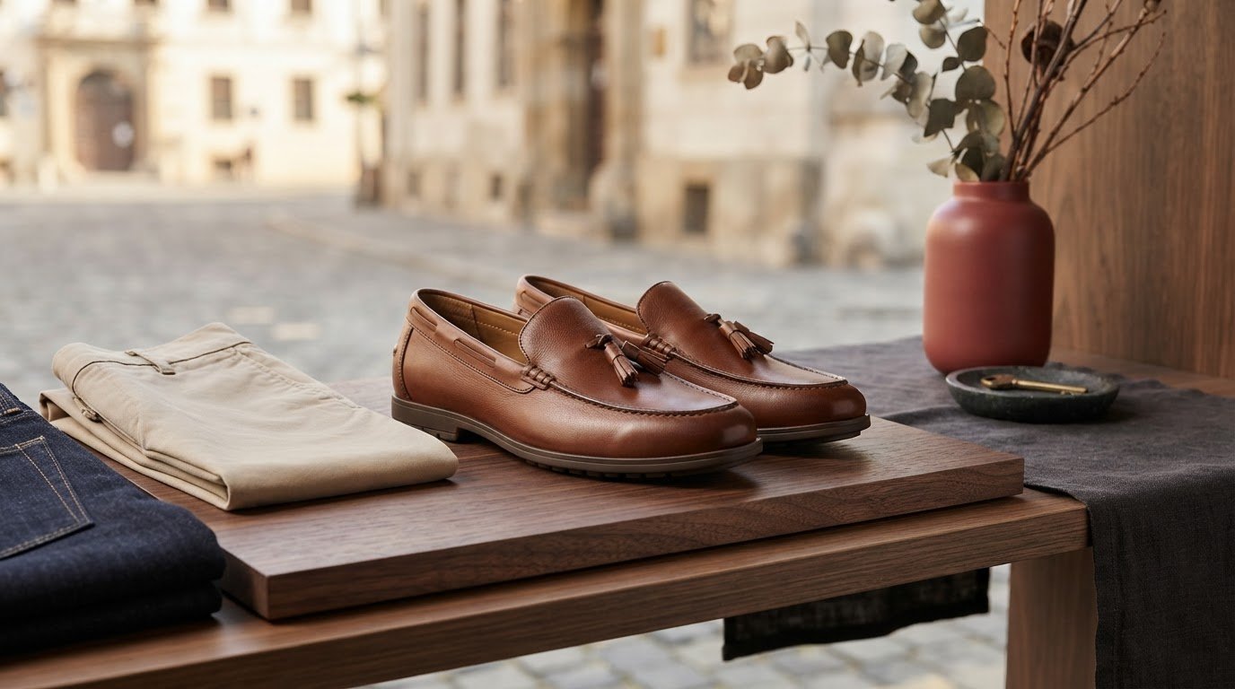 Pantofi casual din piele pentru bărbați, comozi și ușor de asortat
