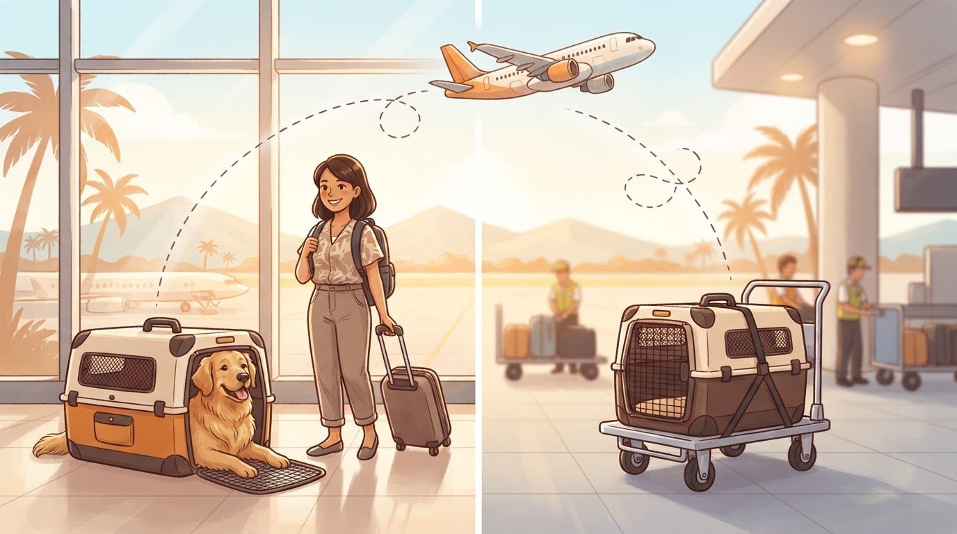 Pet excess baggage vs cargo: compare booking and travel prep