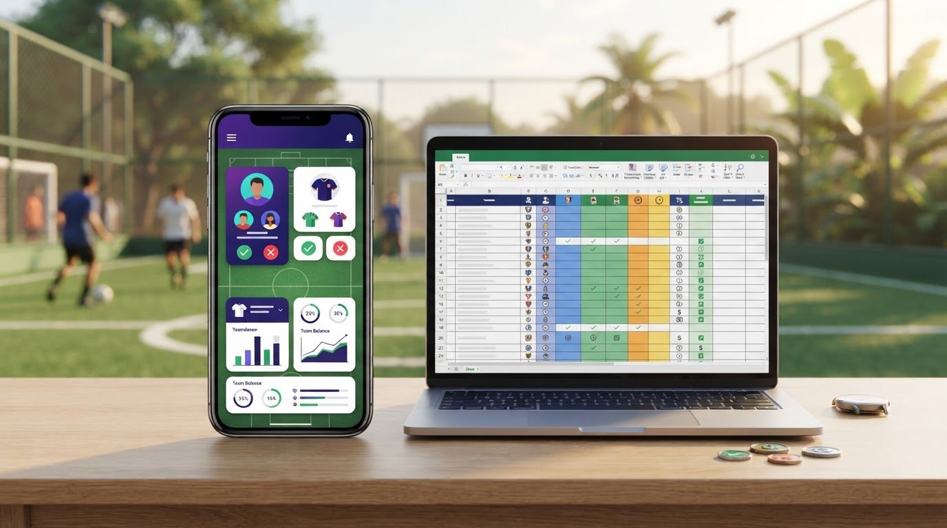 Planilha ou app para controle da pelada: compare os custos