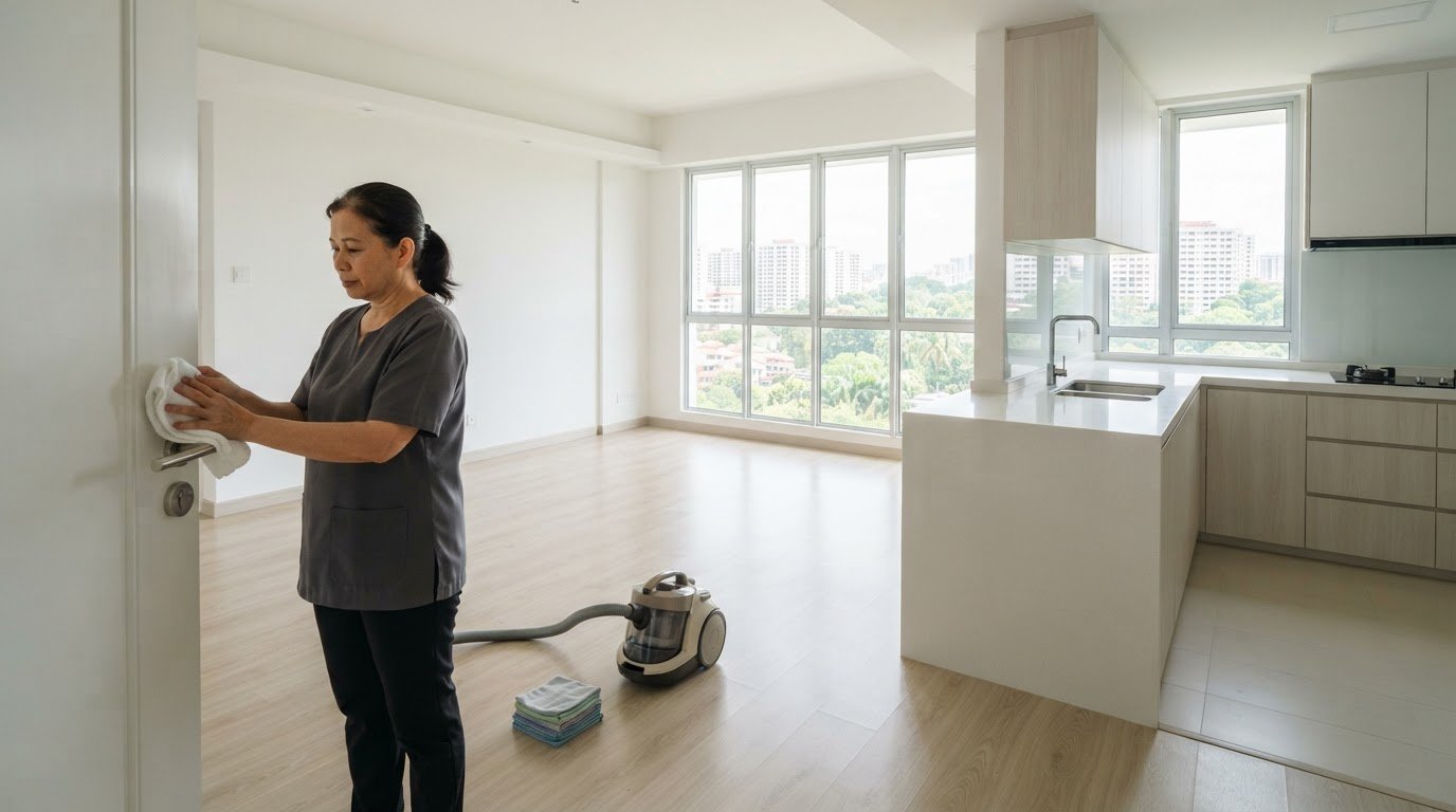 Pre-move in cleaning checklist for fresh floors and sanitised surfaces