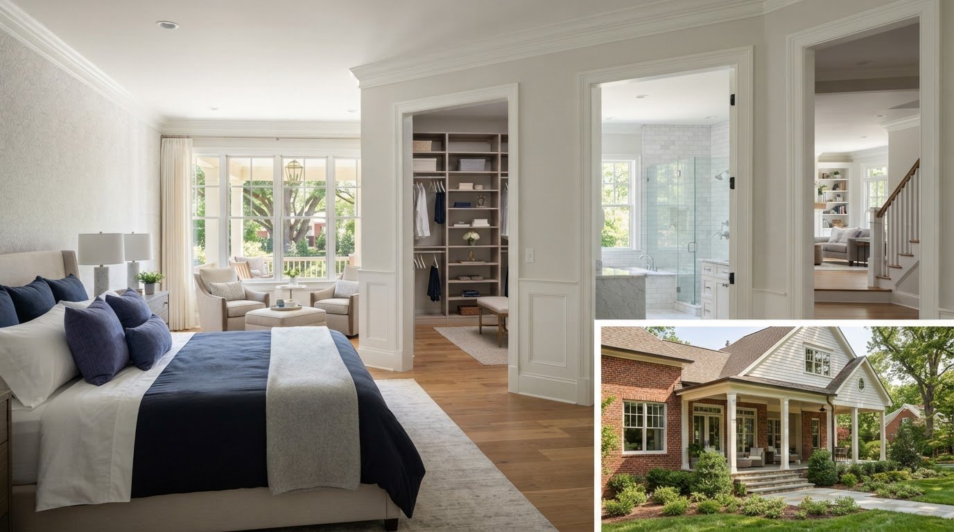 Primary bedroom wing addition examples for growing families