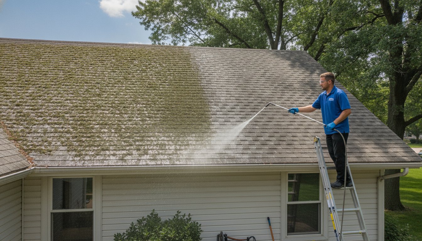 Professional Moss Removal from Roof: The Complete 2026 Omaha Homeowner’s Guide
