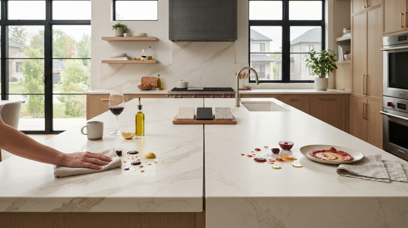 Quartz vs. Porcelain Stain Resistance: Which Surface Suits Your Home?