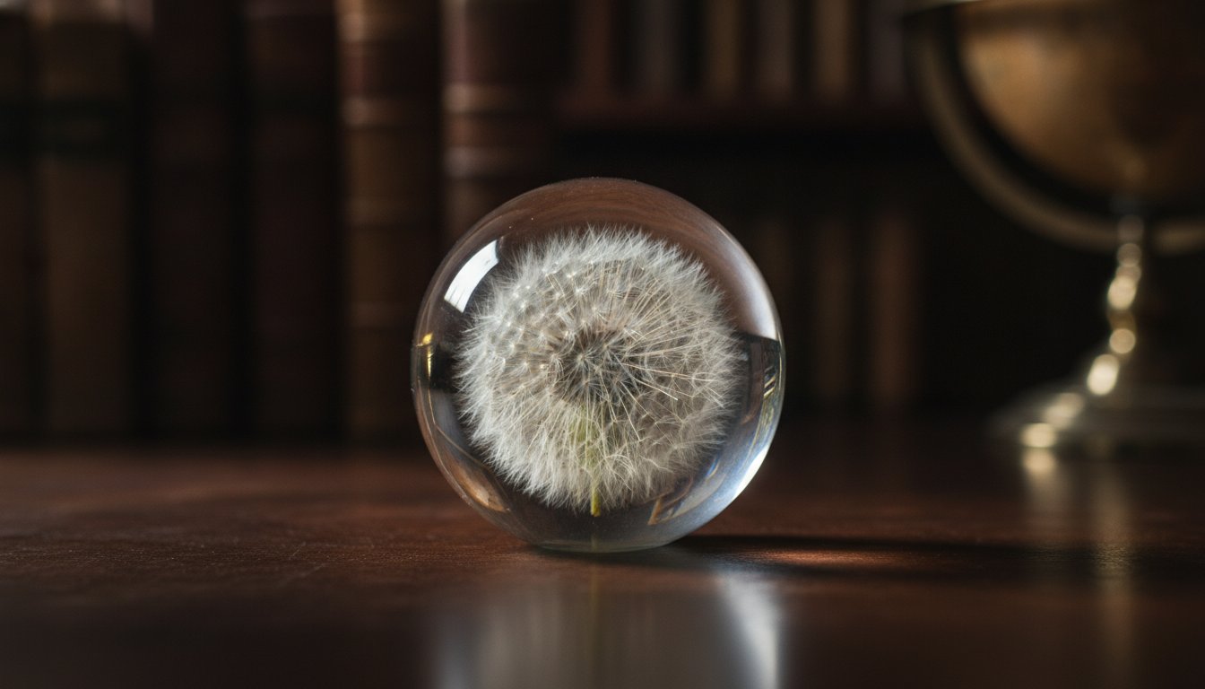 Real dandelion sculptures