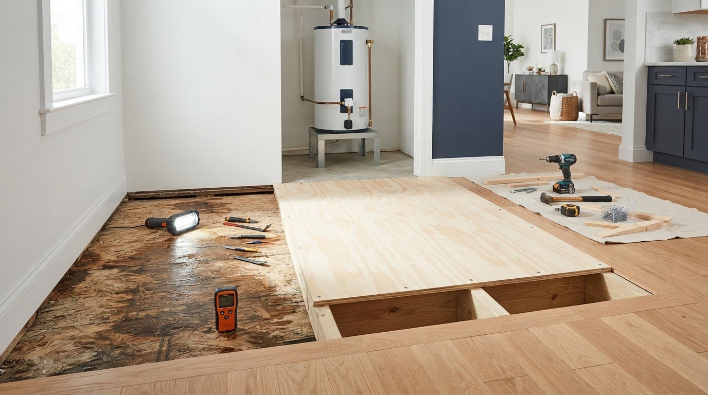 Rebuilding a Structural Subfloor After a Water Heater Leak in Chester, VA