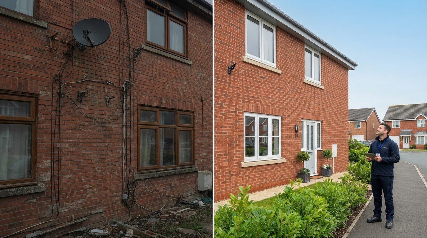 Redundant Exterior Cable Removal: Clear Old Dish and Aerial Wires Safely