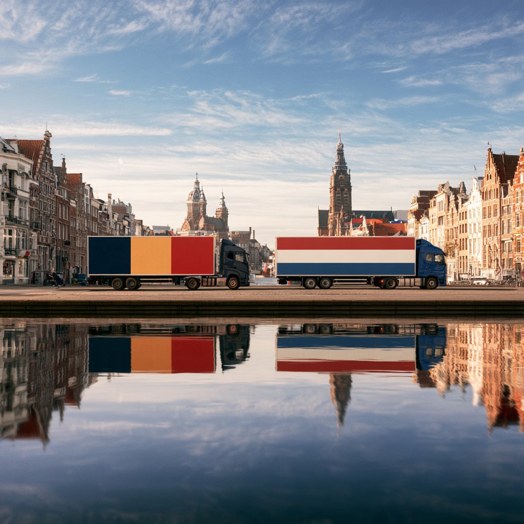 Professional removal service transporting furniture from Belgium to the Netherlands