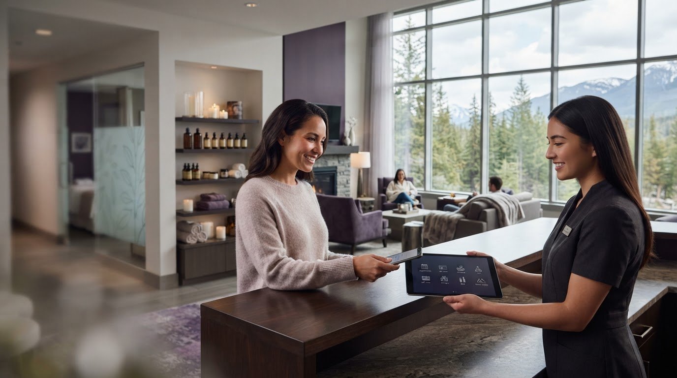 Resort spa POS system for guest payments across the property