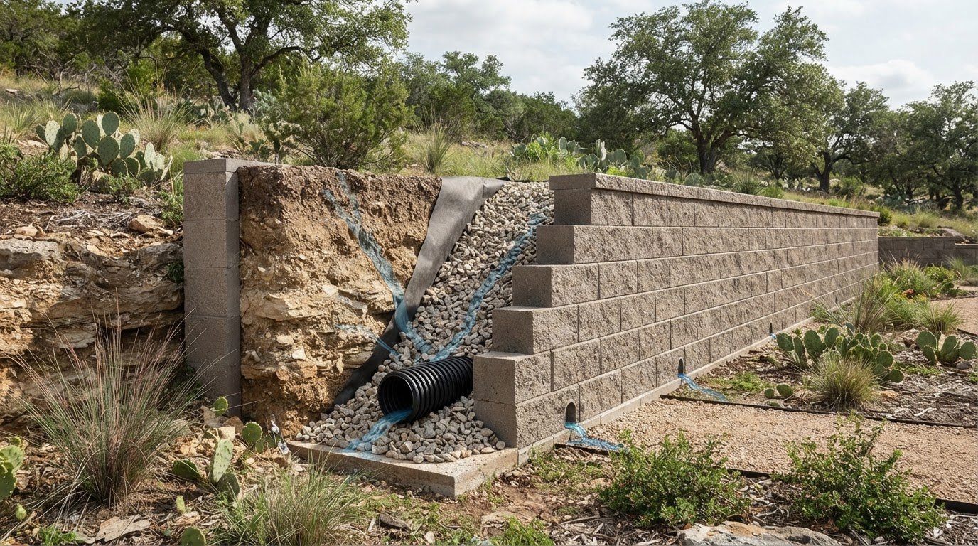 Retaining wall drainage solutions to help prevent wall failure