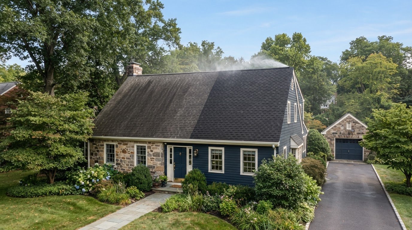 Roof Algae Removal in Yardley for Shingles and Other Roofs