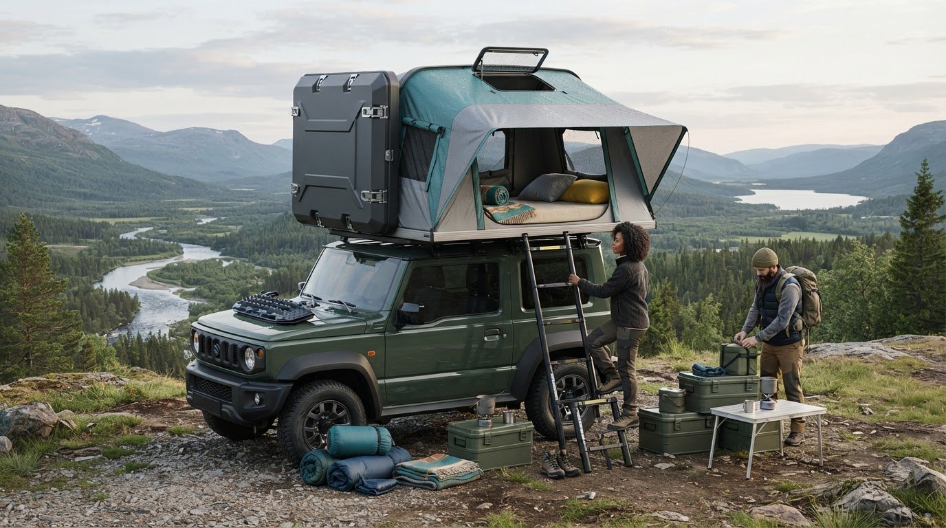 Rooftop tent rental for camping, rates and vehicle setup