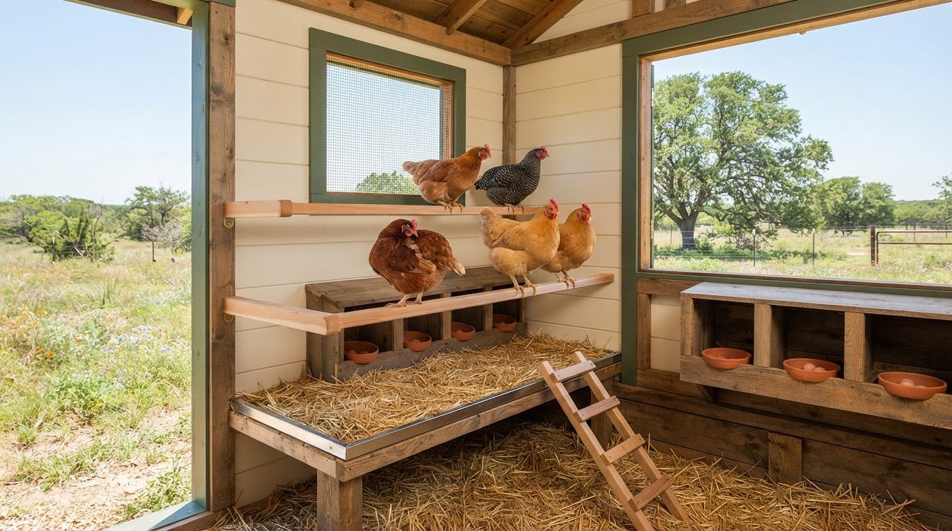 Roosting Bar Height and Material: Guide for Healthy Hens