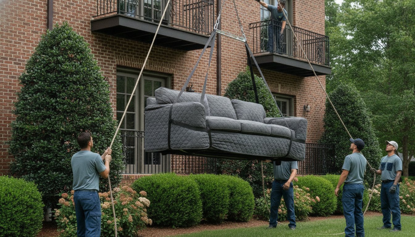Safe Balcony Couch Hoisting Services in Oakton, VA
