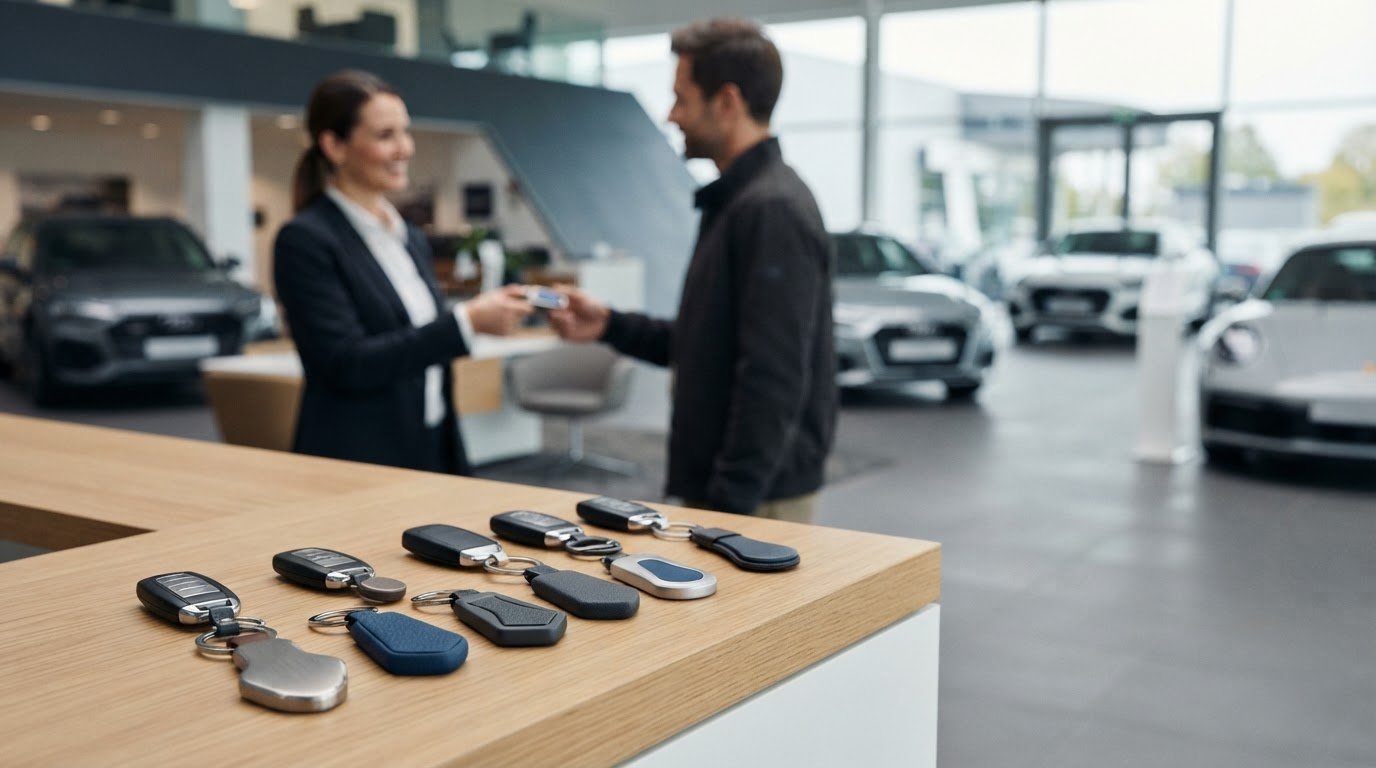 Schlüsselanhänger für Autohäuser: Der B2B-Leitfaden für passende Werbemittel 2026