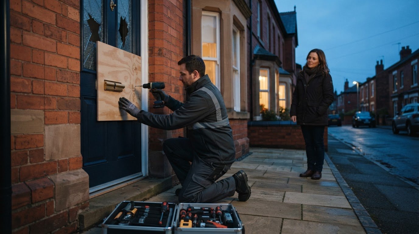 Secure property after a burglary in Chester with boarding and lock options
