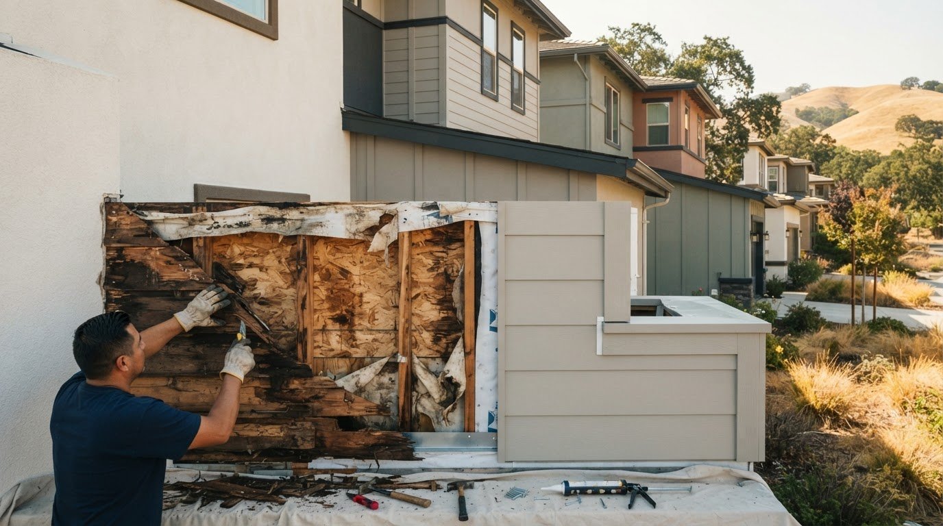 Siding Repair for Dry Rot in Roseville and Nearby Wood