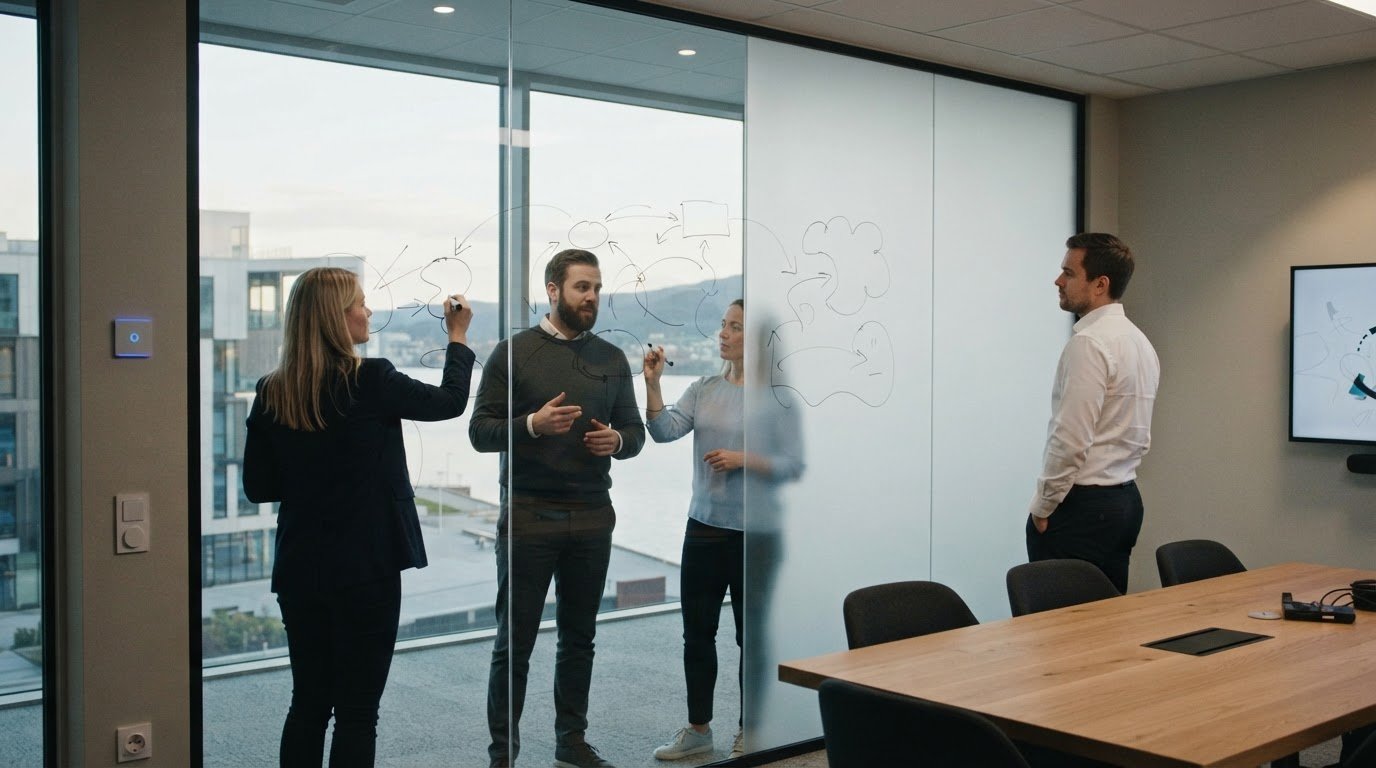 Smartfilm som whiteboard: Slik gjør du glassveggen til en aktiv flate