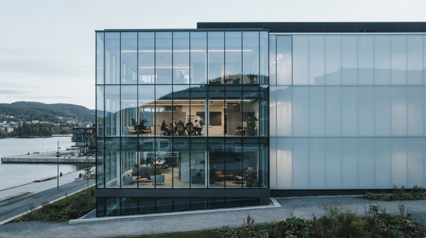 Smartglass fasade: Komplett guide til dynamiske glassfasader (2026)