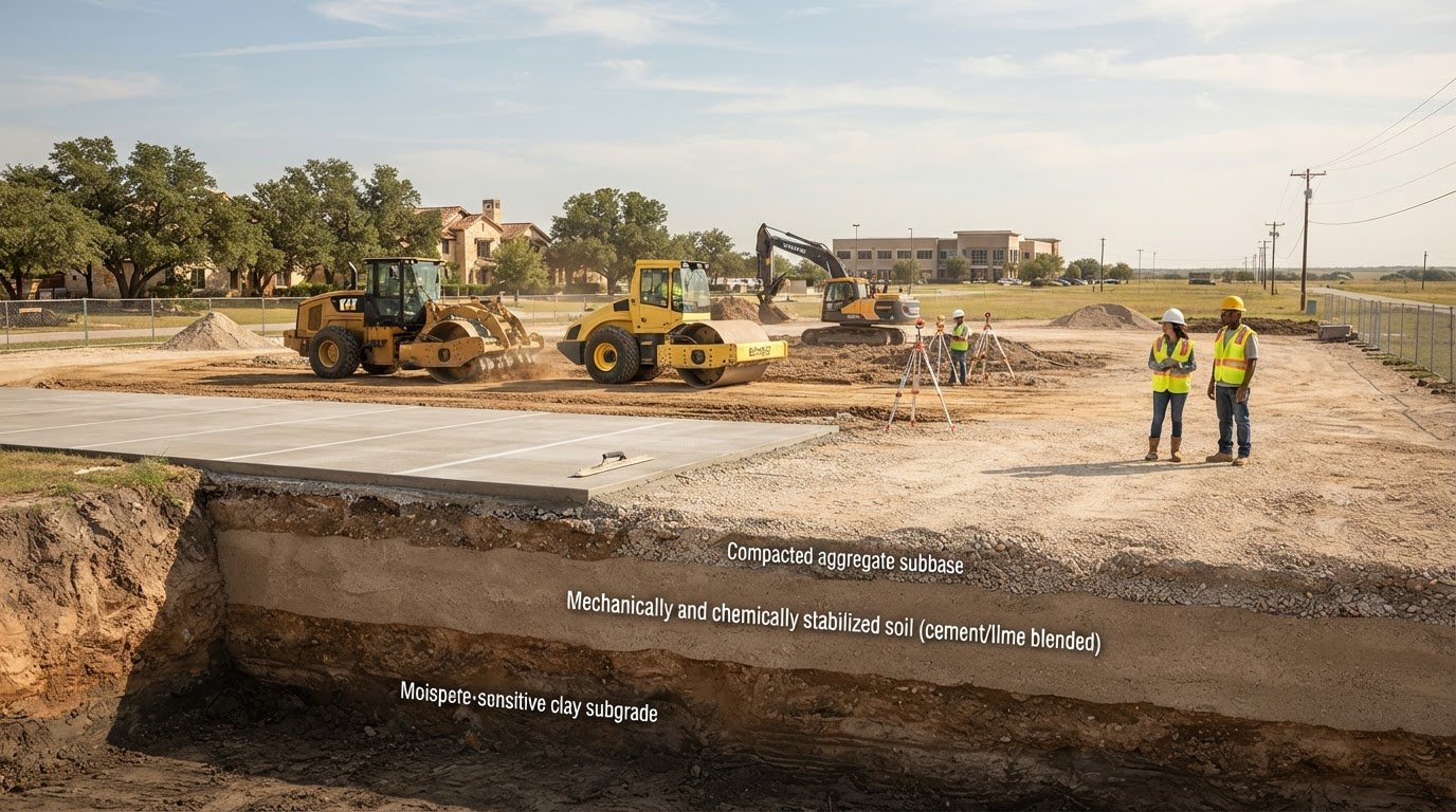 Soil Stabilization for Commercial Paving: From Ground Conditions to a Durable Surface