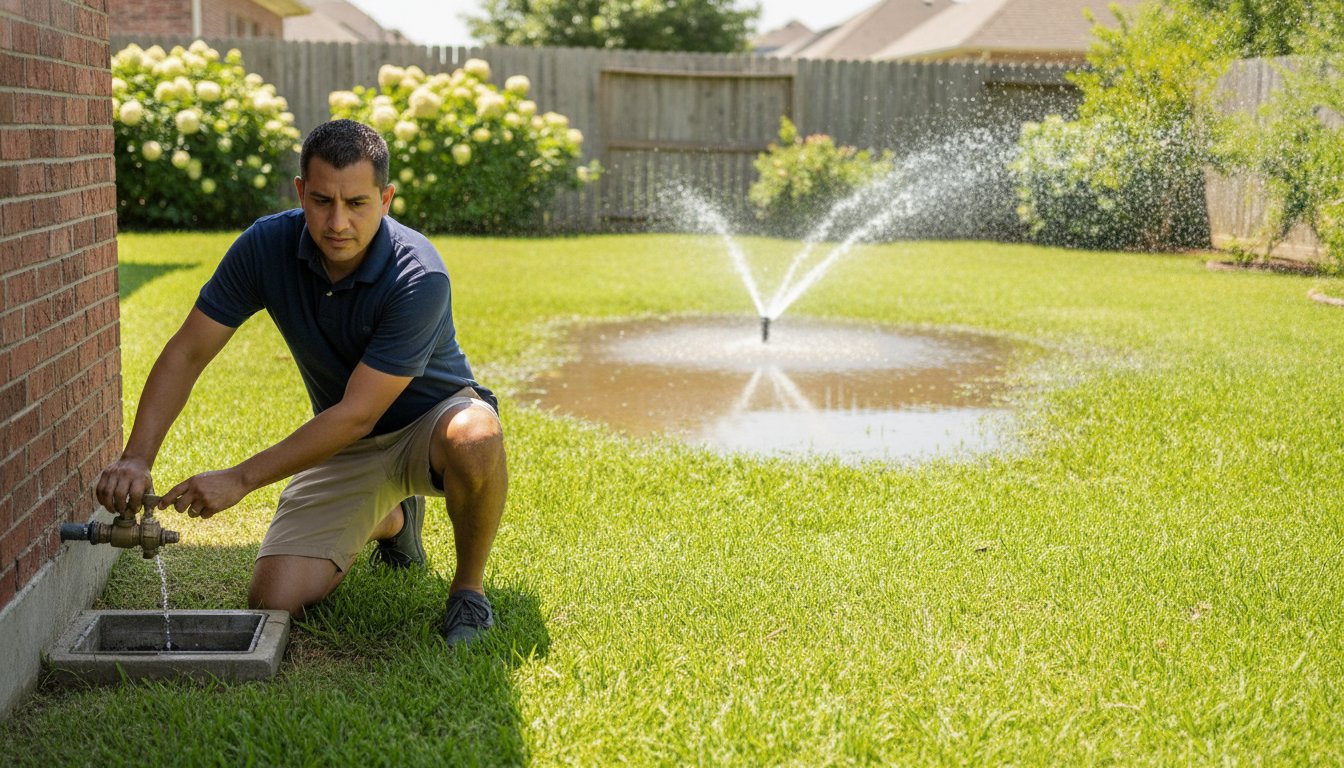 Sprinkler Valve Won’t Shut Off? Emergency Steps for DFW Homeowners