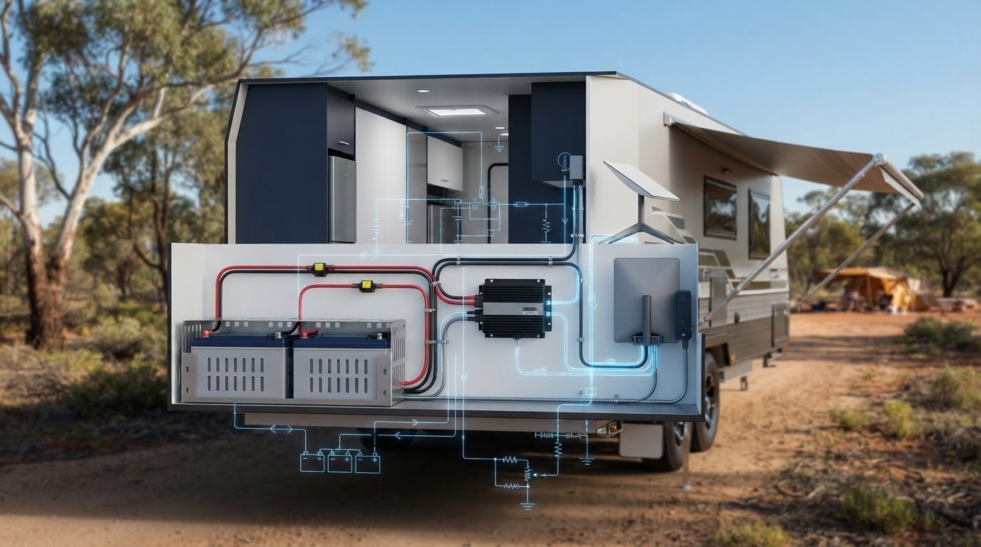 Starlink DC Power Kit Wiring Diagram for Dual-Battery Caravan Systems