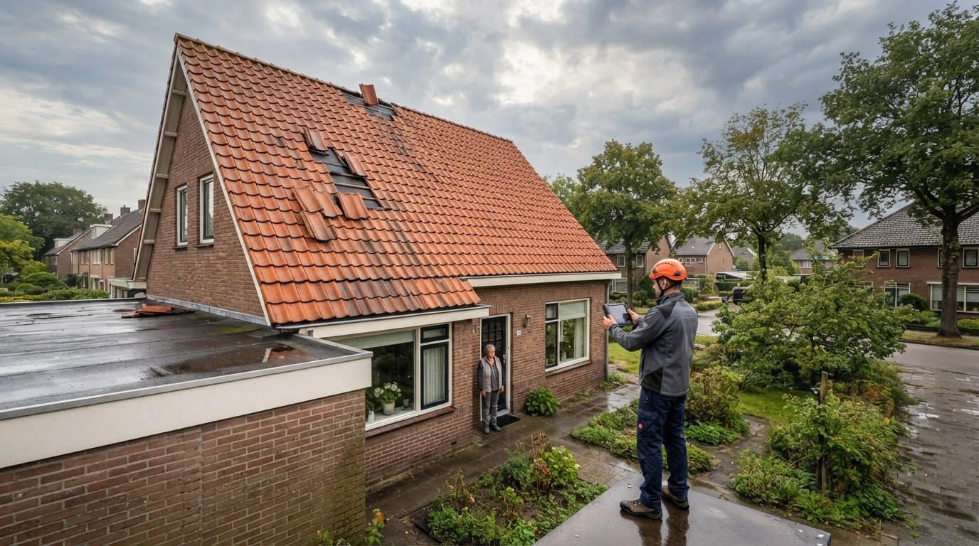 Stormschade dak repareren: zo pak je schade veilig en vakkundig aan