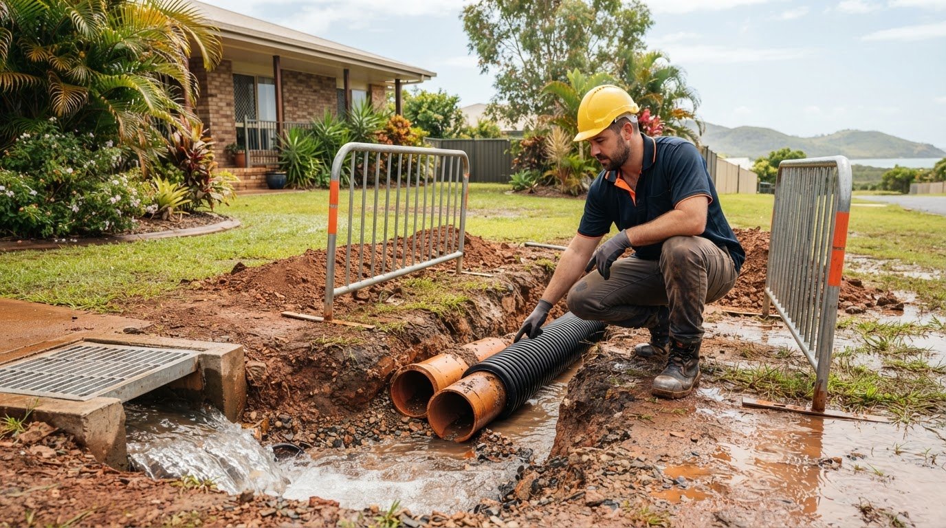 Stormwater drainage repairs and pipe replacement in Rockhampton