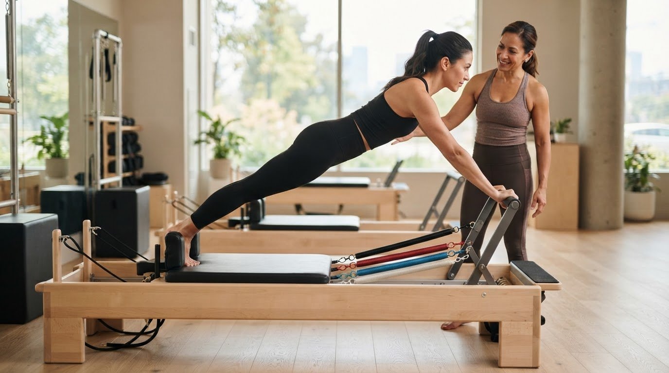 Federeinstellungen am Stott Reformer für den Trainingswiderstand