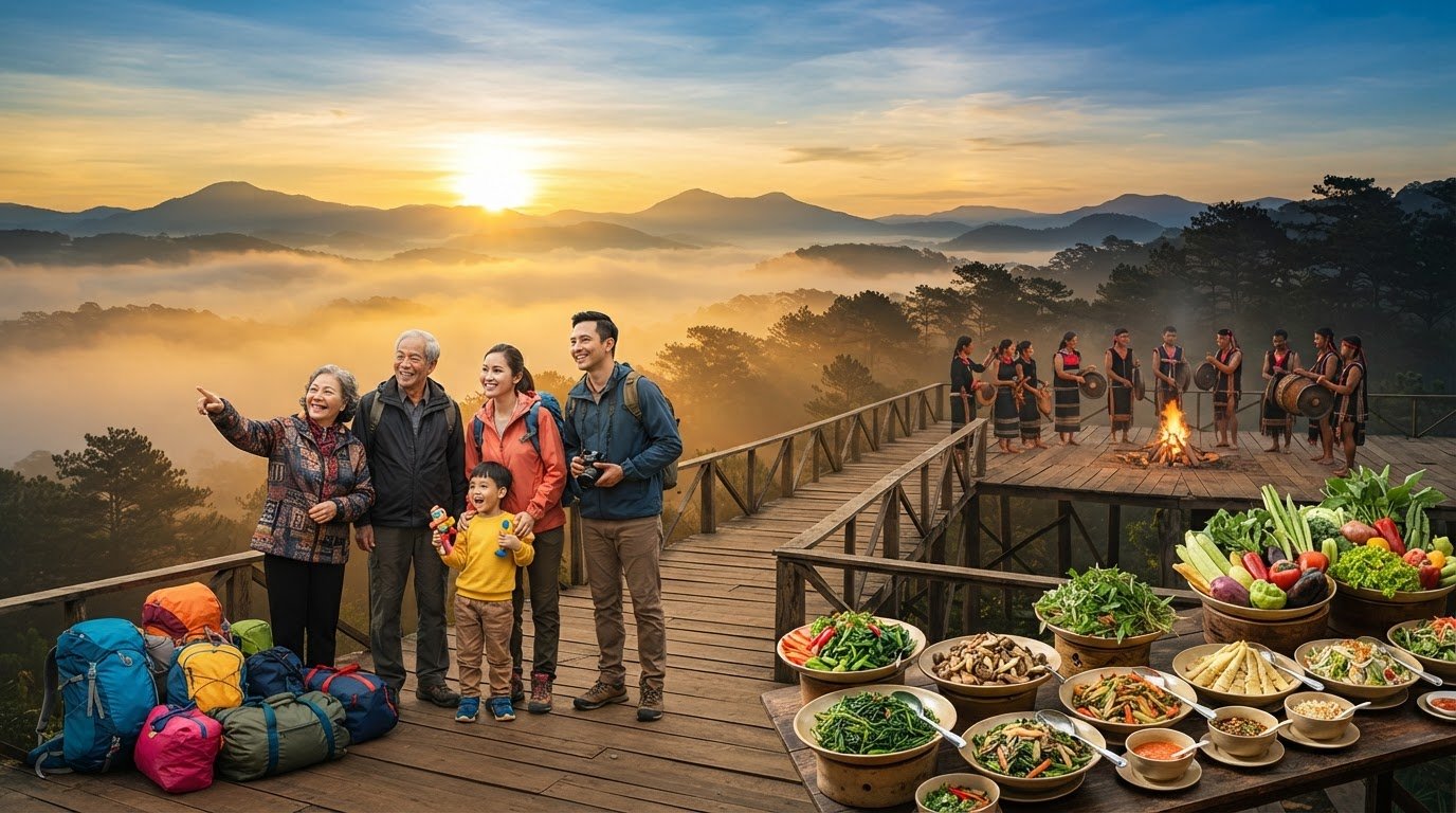 Tour Đà Lạt săn mây buffet rau cồng chiêng: Giá và dịch vụ