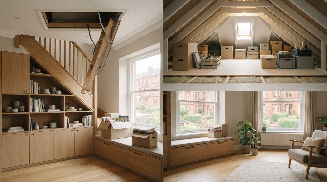 Two ways to get more storage in your house, from decluttering to using your attic