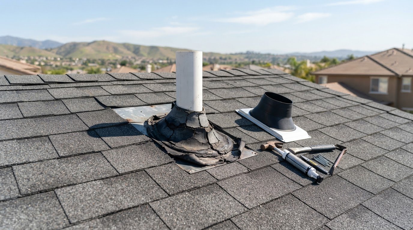 Vent pipe boot replacement in Corona: repair or replace