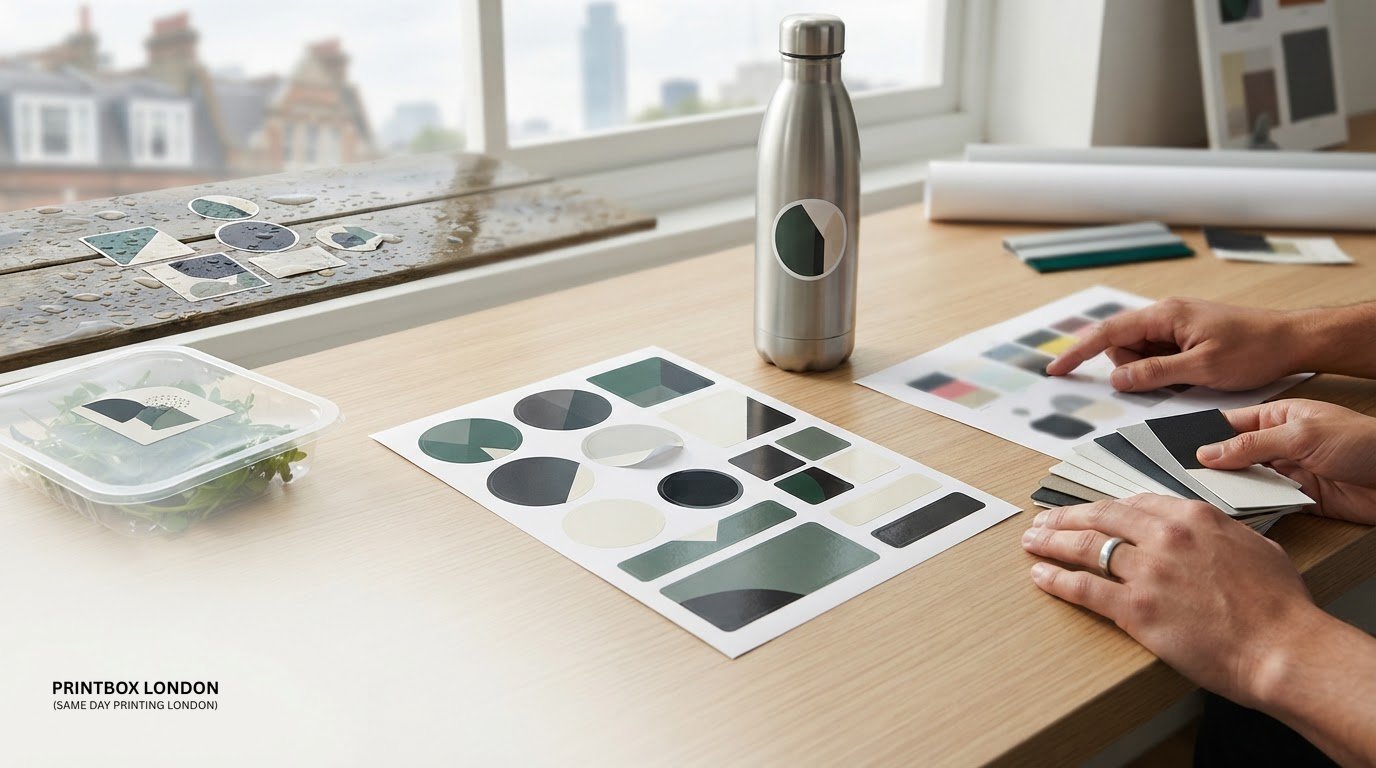 Waterproof Sticker Printing UK: Materials, Use and Artwork Explained