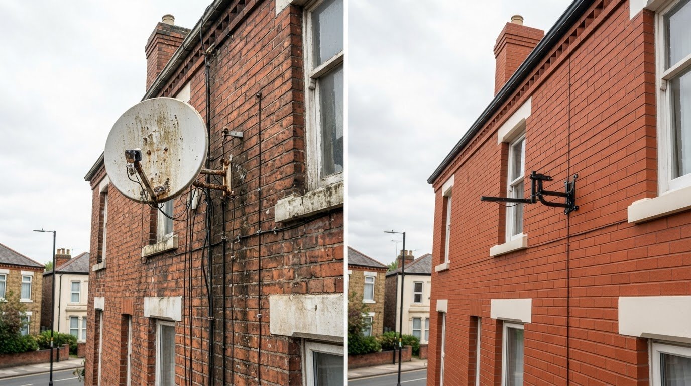 What Makes a Clean Commercial Building Façade? Removing Redundant Dishes