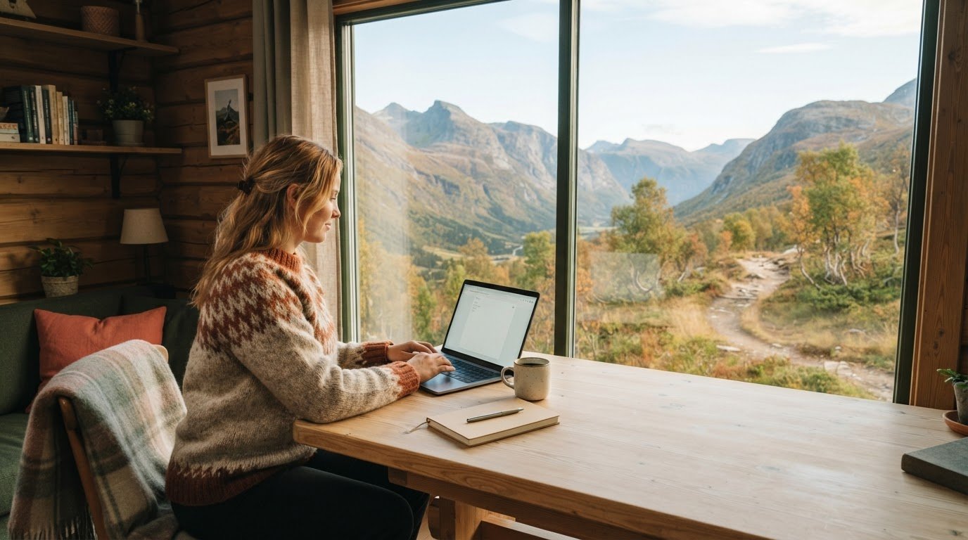 Workation på fjellet: Slik kombinerer du arbeidsro og naturopplevelser
