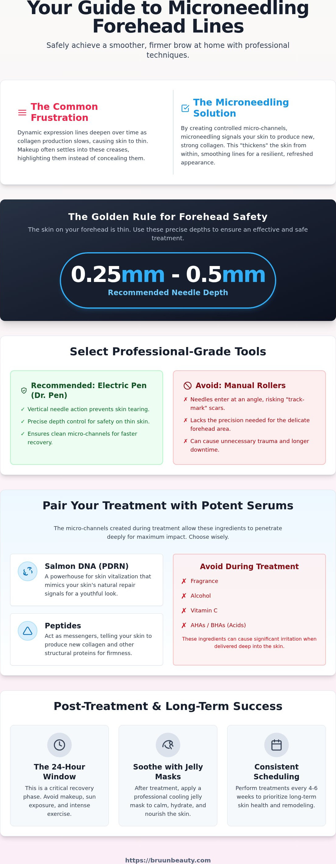 How to microneedle forehead lines