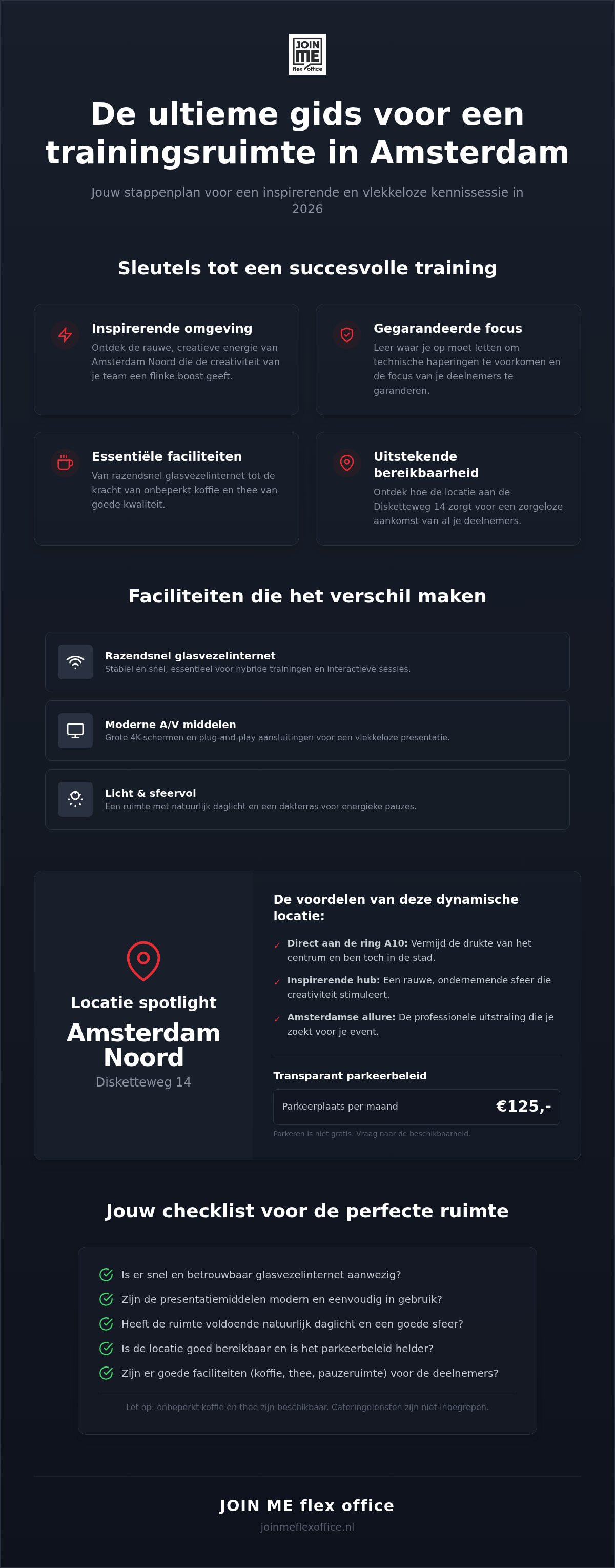 Trainingsruimte huren amsterdam