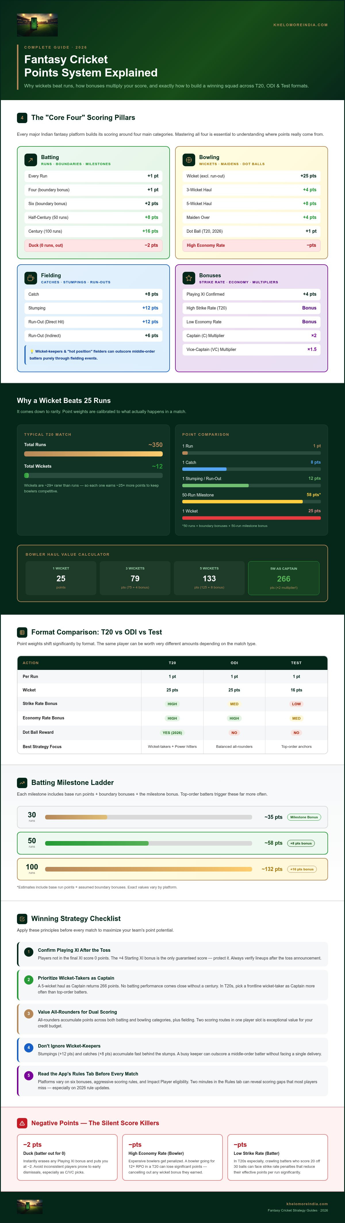 Fantasy cricket points system explained