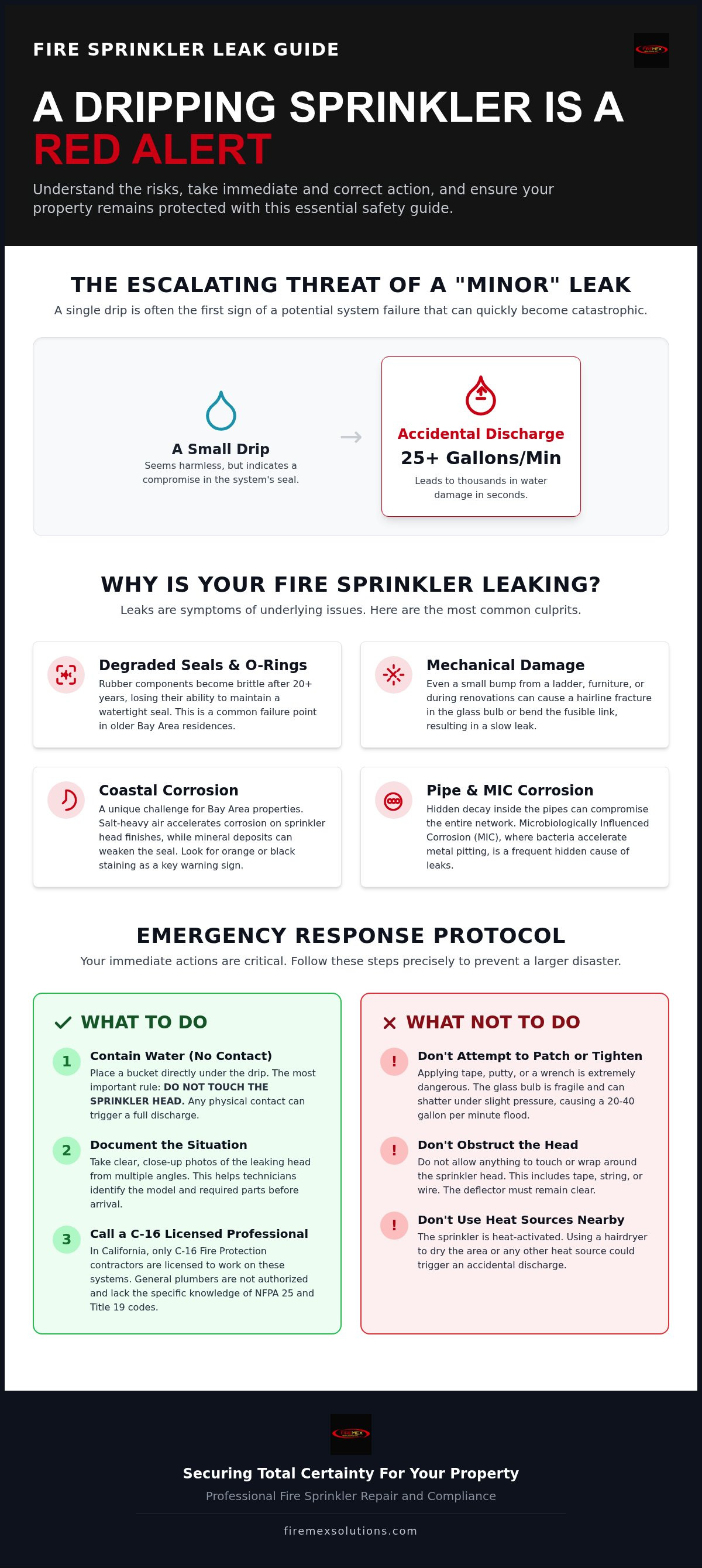 Leaking fire sprinkler head repair
