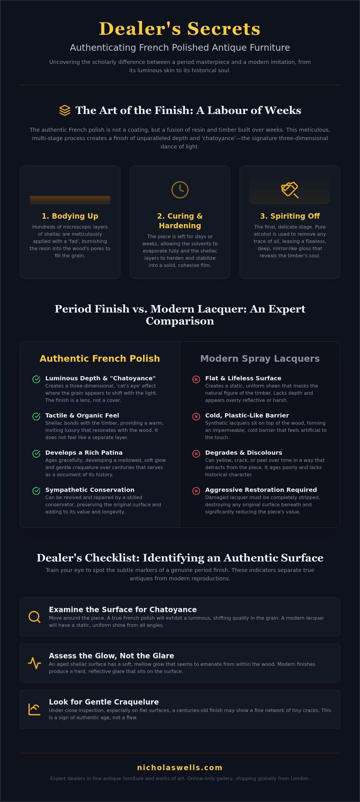 French polished antique furniture