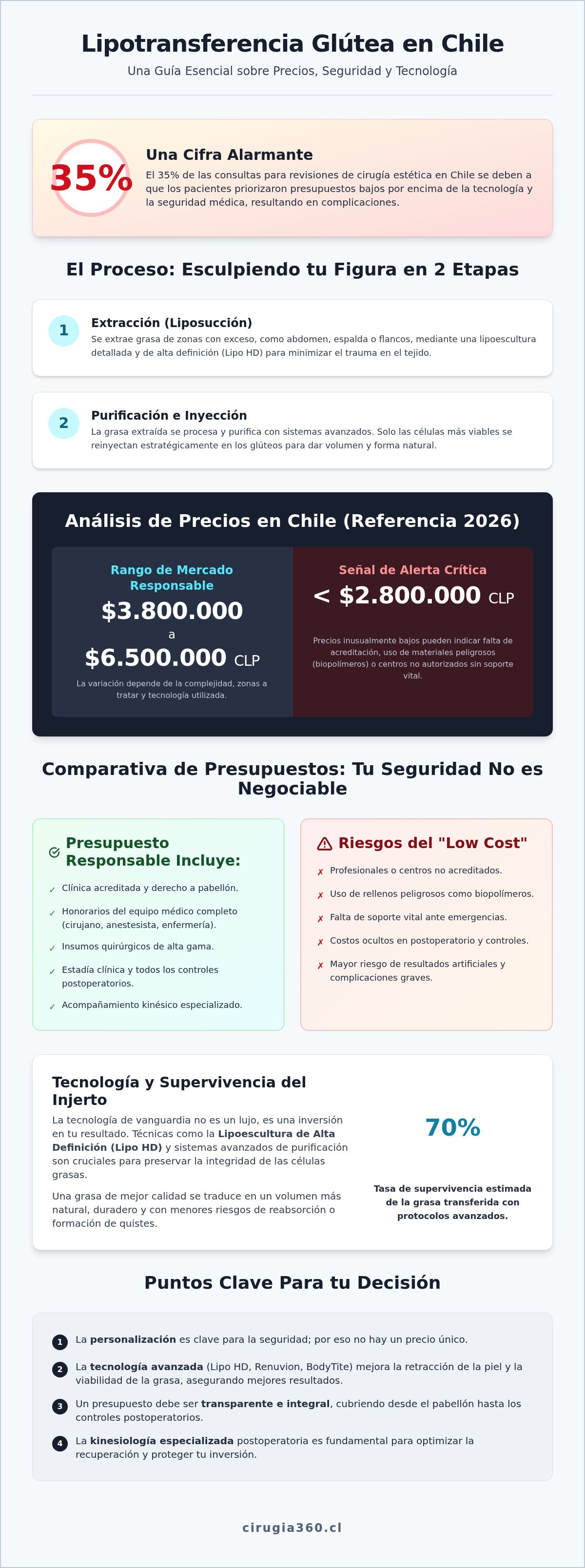 Lipotransferencia glutea precio chile