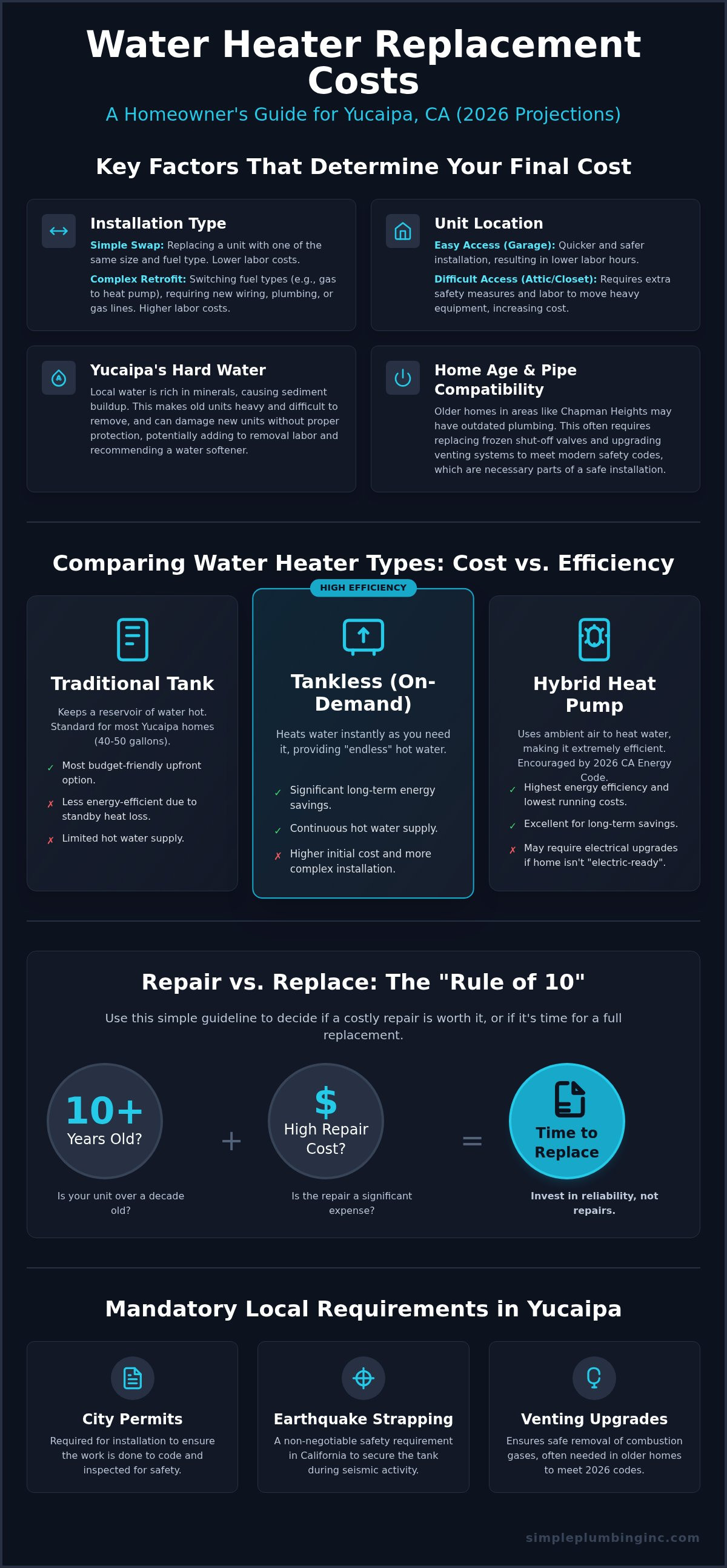 Water heater replacement cost Yucaipa