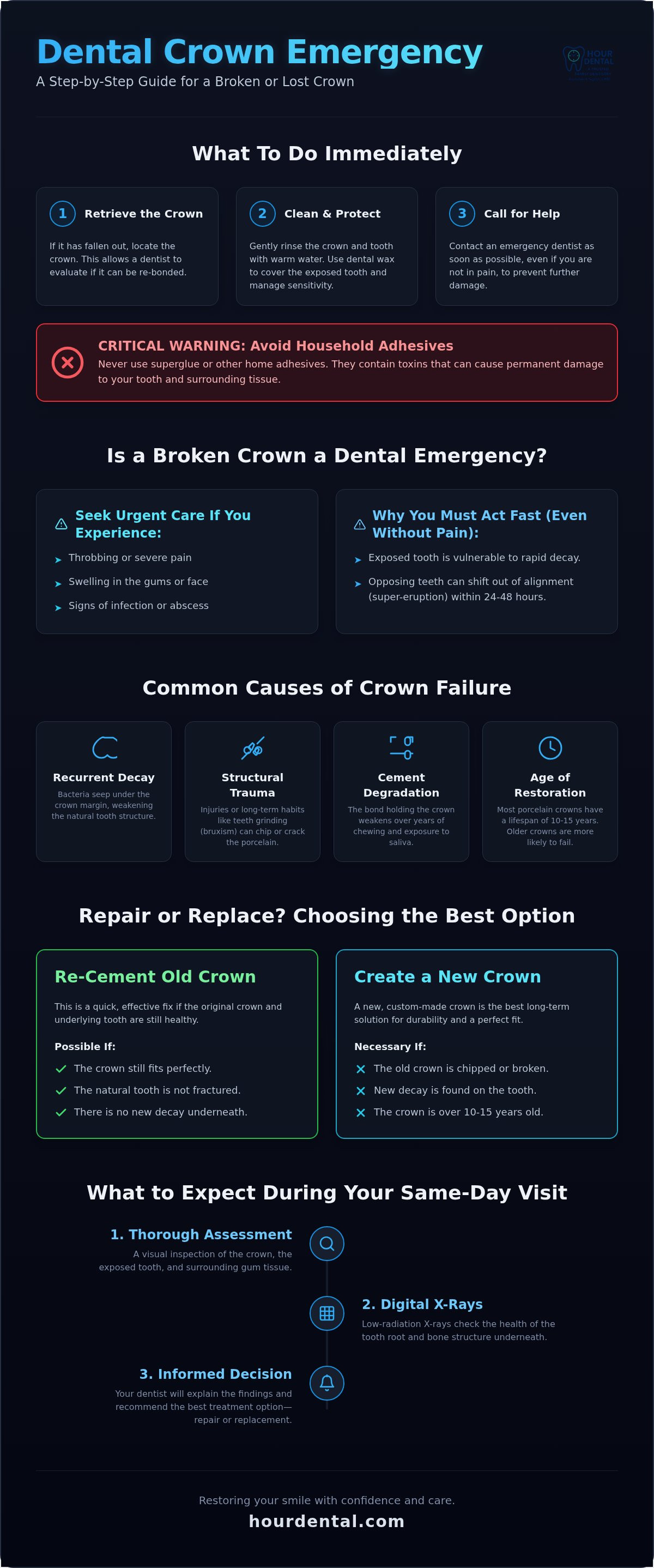 Same day crown repair