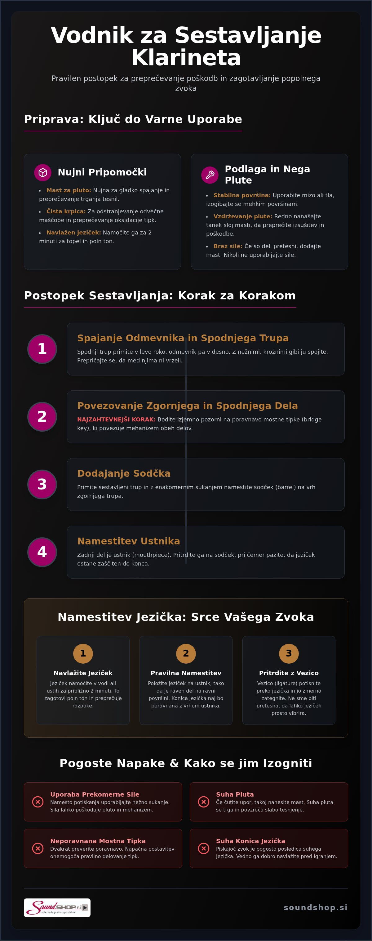 Kako sestaviti klarinet