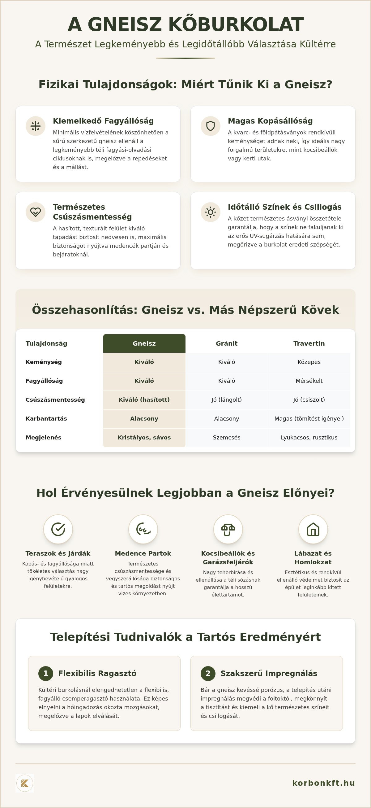 Gneisz kőburkolat előnyei