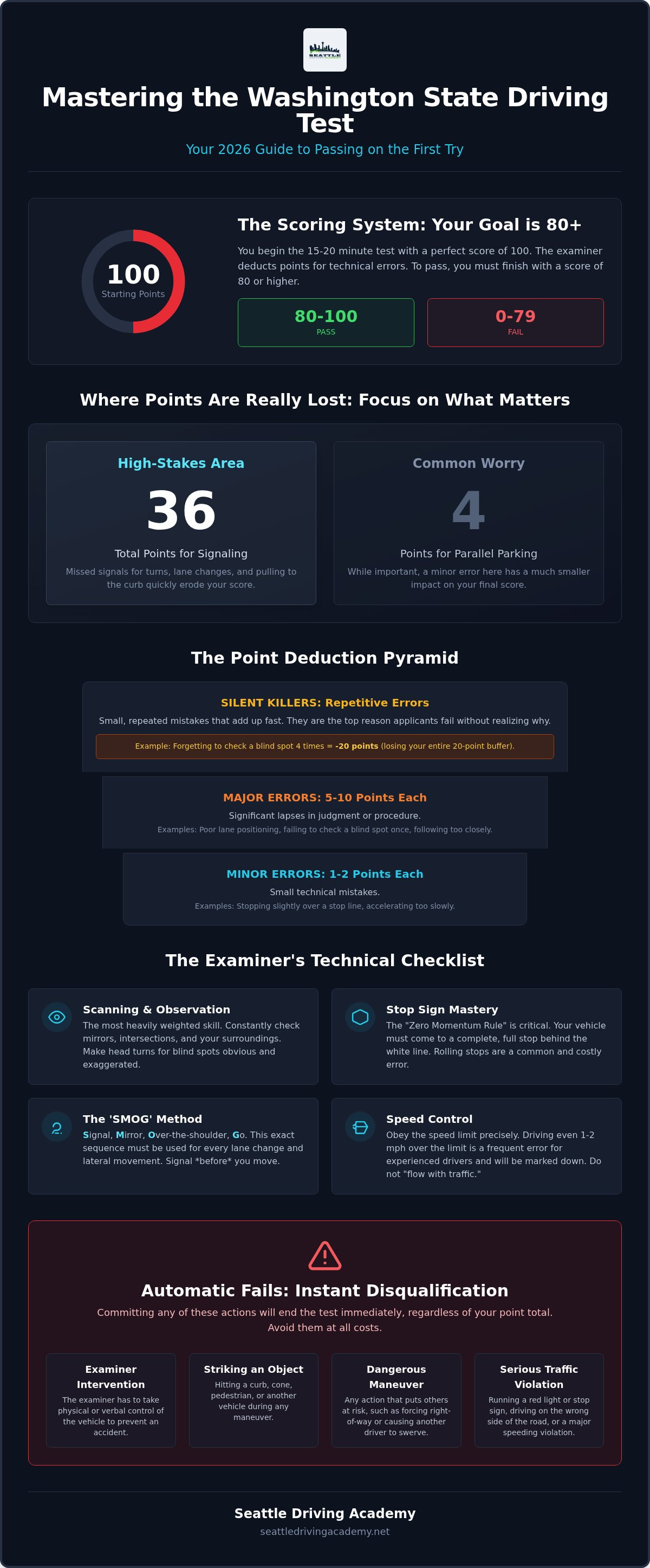 Common mistakes on washington driving test
