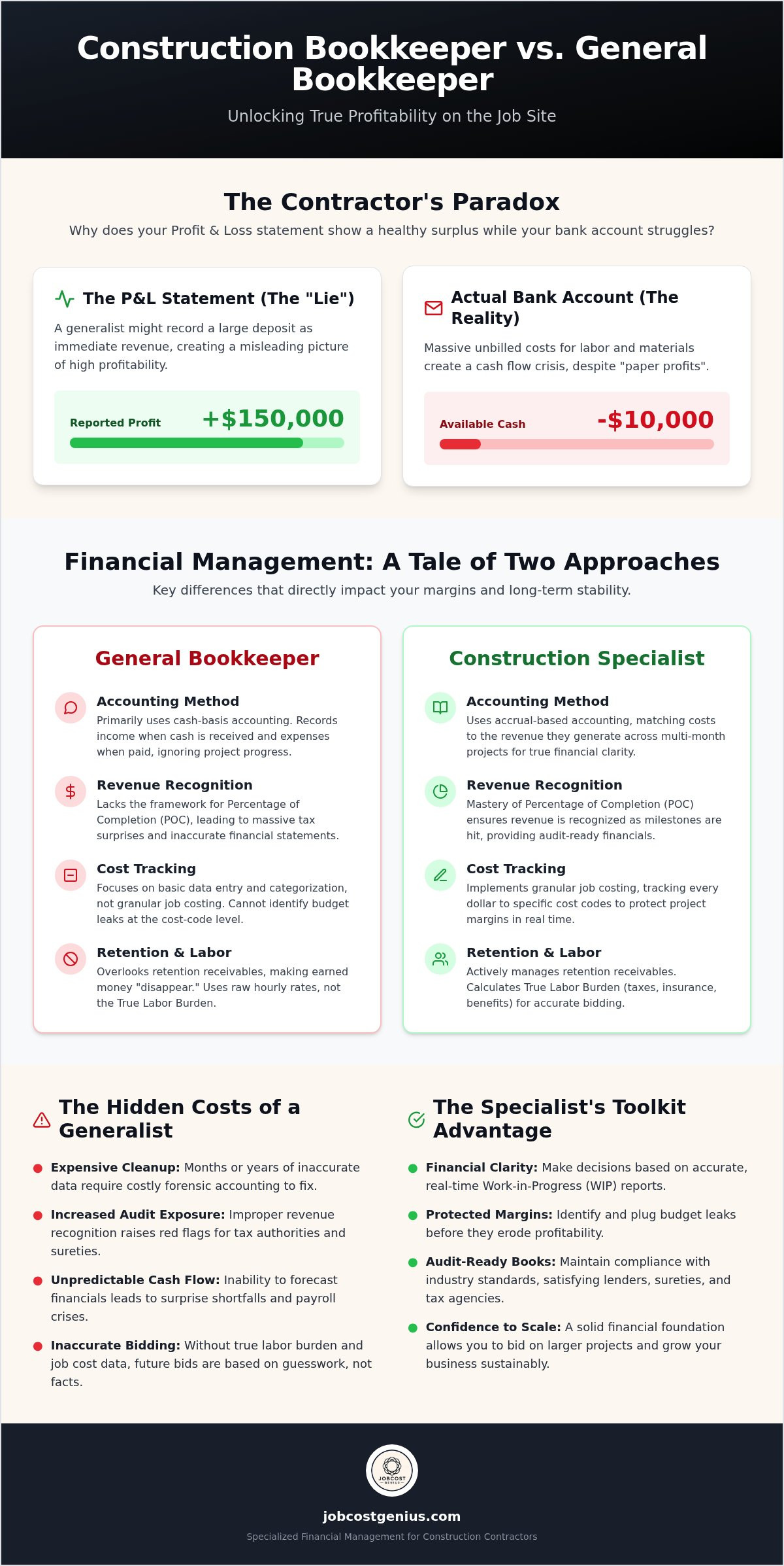 Construction bookkeeper vs general bookkeeper