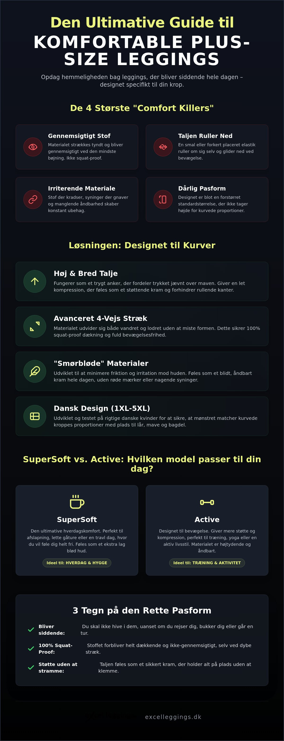 Komfortable leggings til store piger