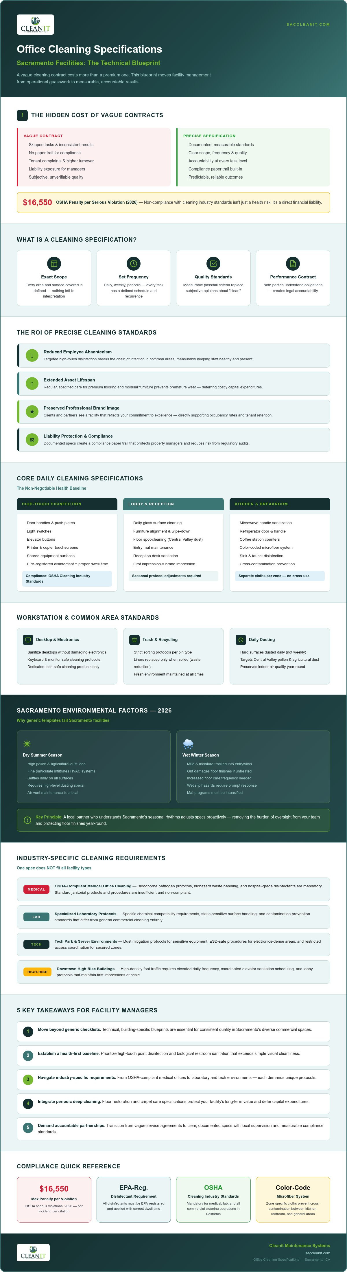 Office cleaning specifications Sacramento