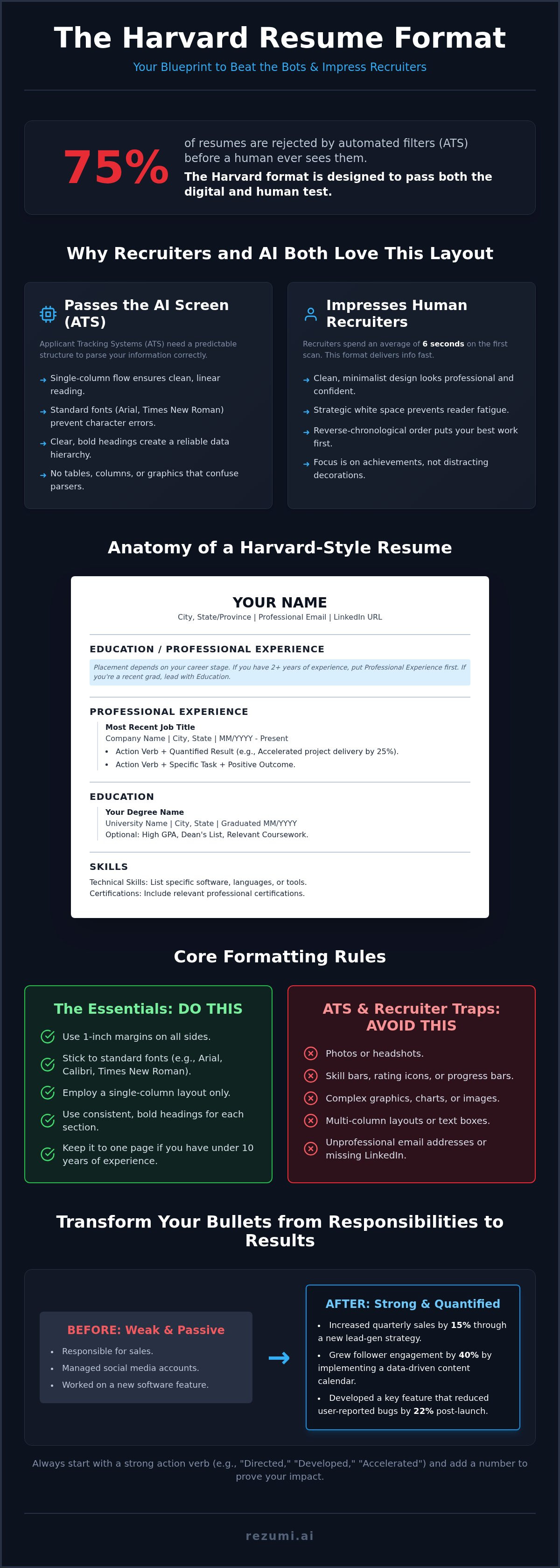Harvard resume format