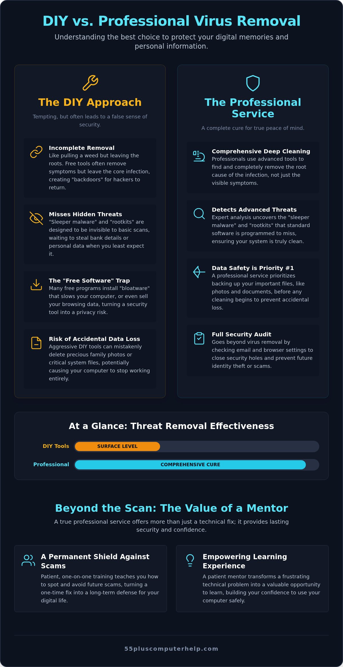DIY virus removal vs professional service